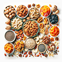 Горіхи, сухофрукти, насіння