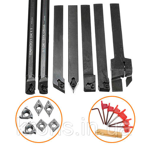Набір з 7 токарних державок, різців 10мм для токарного верстата, фото 1