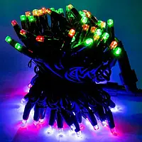 Светодиодная гирлянда Xmas LED 100L 3.3 Line M-2 MULTI 10 Mетров Уличная с соединителем Черная HS