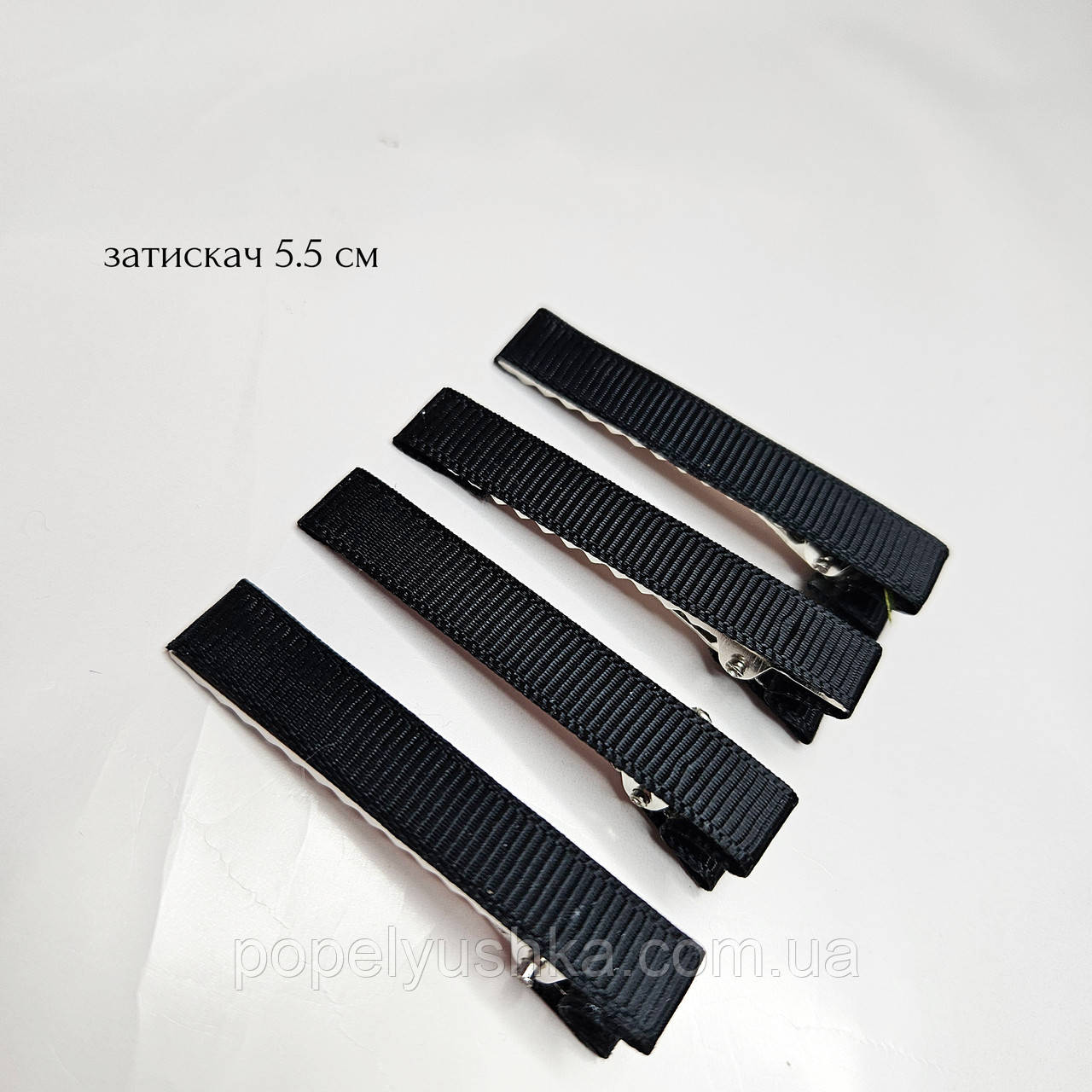 Зажим 5,5 см металевий чорний, фото 1