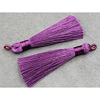 Шелковые кисти для сережек 8см (пара), фиолетовые