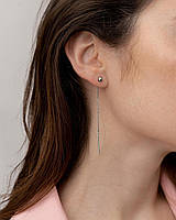 Срібні сережки протяжки Кулі 4 мм