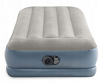 Односпальная надувная кровать Intex 64116 (99-191-30 см) с подголовником + электронасос 220В