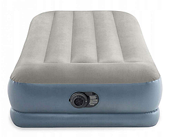 Односпальне надувне ліжко Intex 64116 (99-191-30 см) з підголівником + електронасос 220В