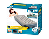 Односпальне надувне ліжко Intex 64116 (99-191-30 см) з підголівником + електронасос 220В, фото 3