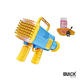 Автомат мильні бульбашки Базука Bazooka з підсвічуванням на акумуляторі на 60 отворів Бластер 112, фото 6