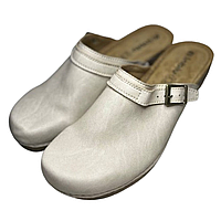 Сабо жіночі на підборах із закритим носком, м'яка анатомічна замшева устілка