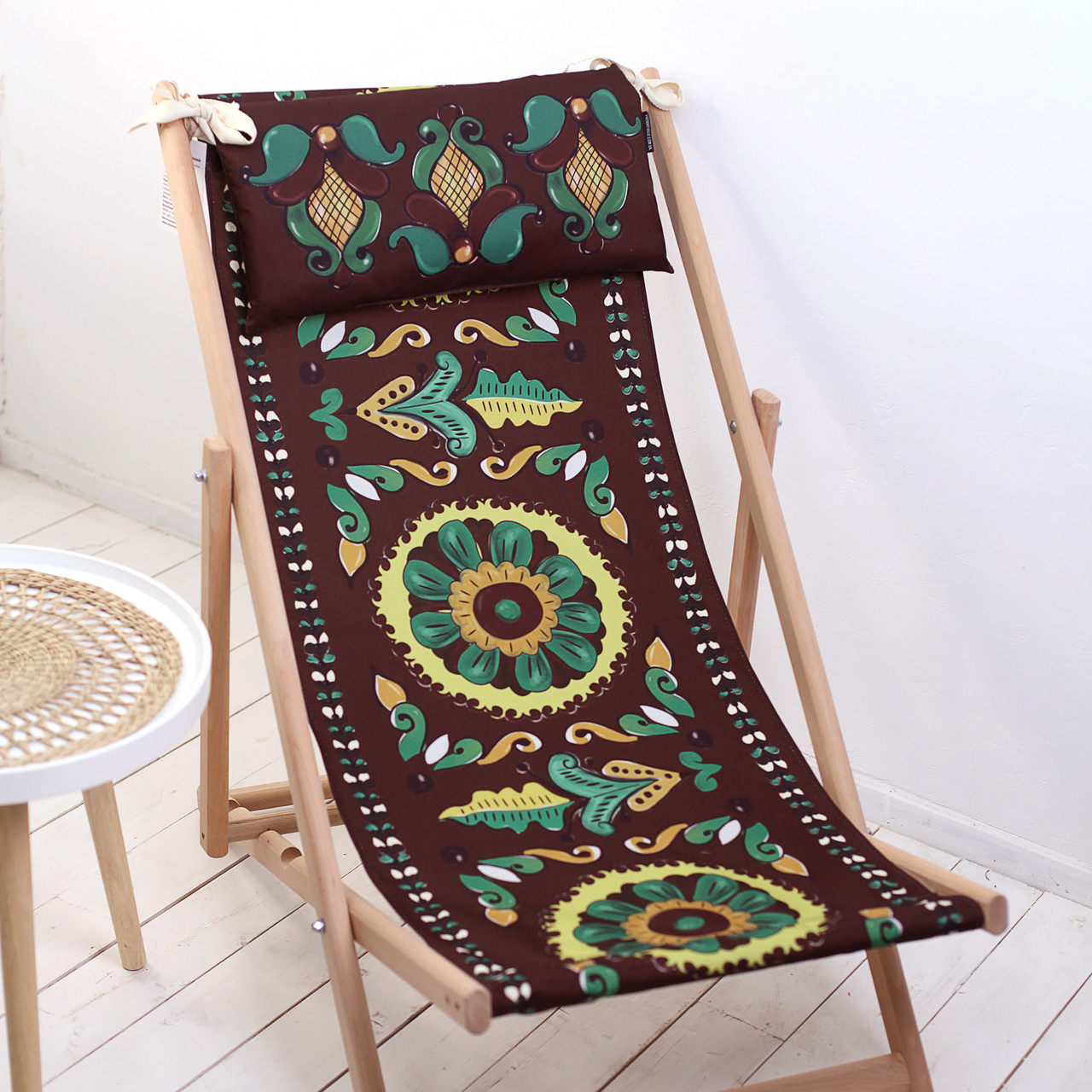 Шезлонг дерев'яний Орнамент оригинальний подарунок, фото 1