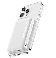 Павербанк Anker 334 MagGo 10000 mAh 20 ват с беспроводной, магнитной зарядкой Magsafe для iPhone Белый