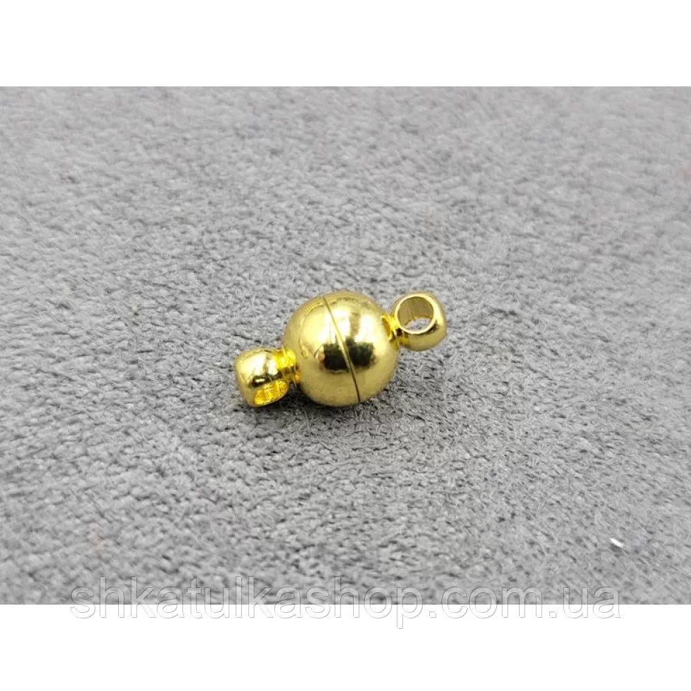 Замок магнітний 6мм колір лимонне золото, фото 1