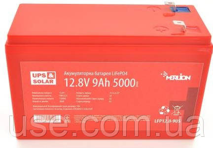 Акумулятор тяговий 12V 9Аh, а*год, АН, для електроскутера, LiFePO4, літієвий, для електроскутера