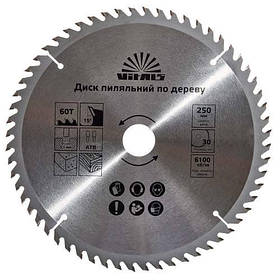 Диск пиляльний Vitals для дерева 250x30/25.4, ATB 60 — MegaLavka