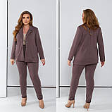 Брючний офісний трикотажний костюм-двійка: піджак + штани (р.42-58). Арт-4844/4, фото 2
