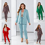Брючний офісний трикотажний костюм-двійка: піджак + штани (р.42-58). Арт-4844/4, фото 4