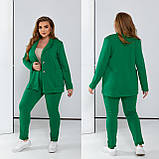 Брючний офісний трикотажний костюм-двійка: піджак + штани (р.42-58). Арт-4844/4, фото 3