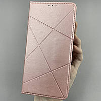 Чехол-книга для Xiaomi Redmi 9A книжка в полоску с карманом на телефон сяоми редми 9а розовая str