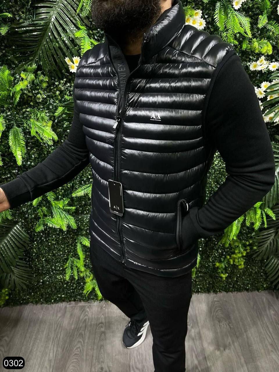 Чоловічий жилет Armani CK7691 чорний, фото 1