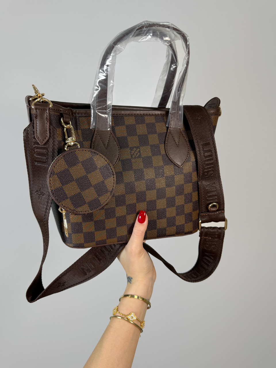 Жіноча сумка Луї Віттон коричнева Louis Vuitton Brown Neverfull