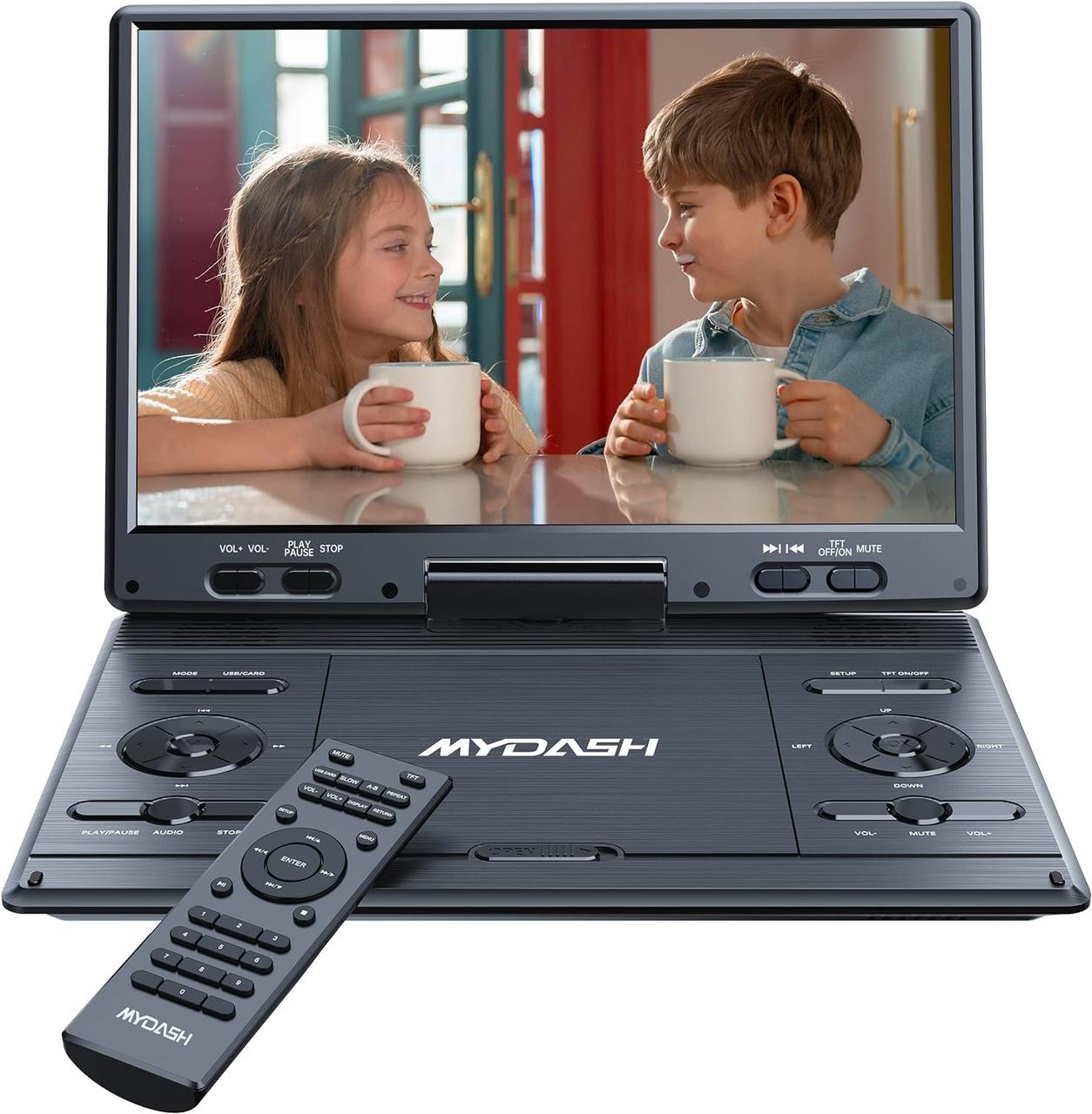 Портативний DVD-плеєр 12,5-дюймовий поворотний HD-екран