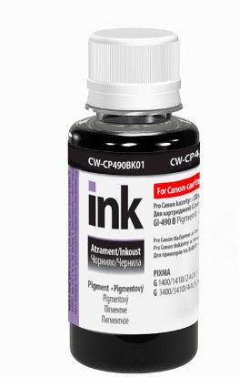 Пігментне чорнило ColorWay CW-CP490BK01/CW490 BK Canon G1400/G2400/G3400 (Black Pigment) 100ml