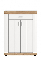 Комод 2Д1Ш у передпокій, вітальню, спальню з ЛДСП/МДФ Санторіні білий/дуб вікінг Сокме