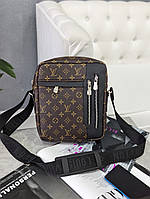 Чоловіча сумка месенджер Louis Vuitton через плече коричнева Сумка Луї Вітон месенджер коричневий чоловічий