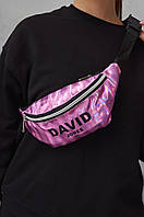 Поясна сумка(Бананка) лак David Jones рожева `GR`