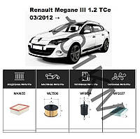 Комплект фильтров Renault Megane III 1.2 TCe (2012-2016) WIX