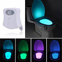 Подсветка унитаза с датчиком движения LED LIGHT BOWL Водостойкая мини-лампа для ванной комнаты, 8 цветов