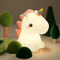 Силиконовый ночник светильник Единорог с сенсорным управлением LED USB Cute Unicorn · 7 цветов подсветки