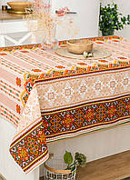 Скатерть льняная "Карпатский орнамент" 1.5м х 1.1м (кухонный стол)
