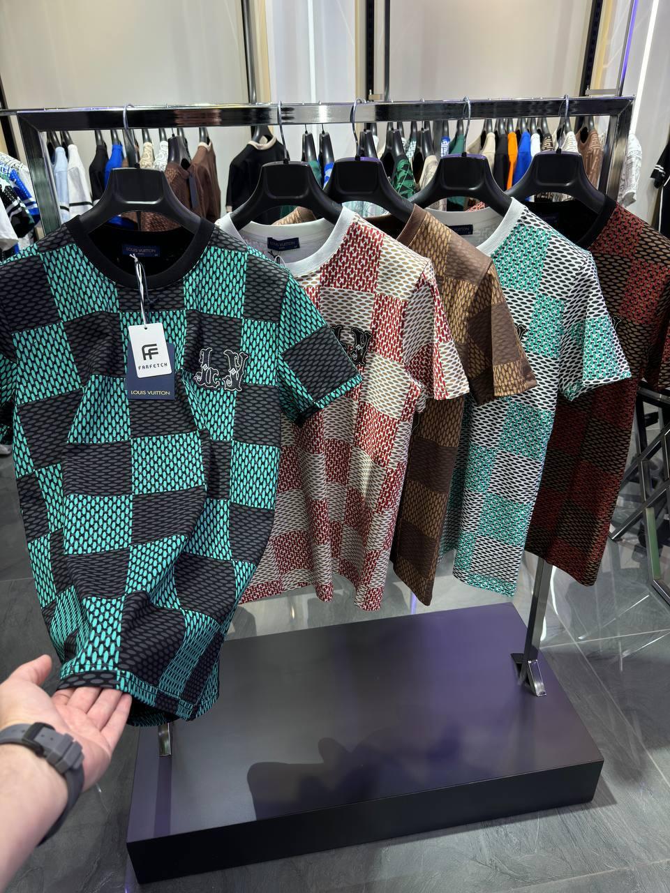 Чоловіча футболка Louis Vuitton CK7677 бірюзова