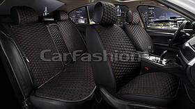 Повний комплект накидок CarFashion, модель SOTA PLUS, чорний/червоний