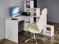 Стол компьютерный со стеллажом Forte Id8240 Бетон ZZ, код: 7566614