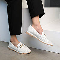 Модные женские туфли лоферы тренд комфортная анатомическая колодка белые