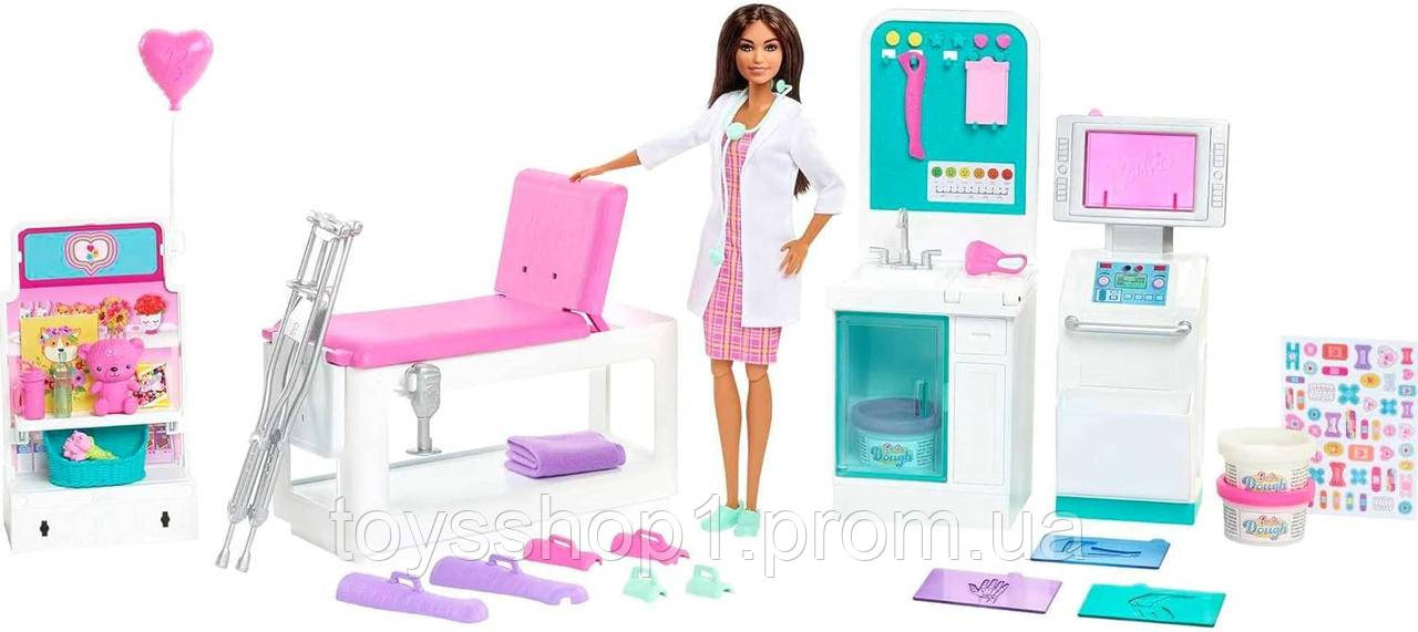 Игровой набор Барби Клиника Барби Доктор кукла Barbie Fast Cast Clinic & Brunette Doctor Doll HFT68 - фото 2 - id-p2147736606