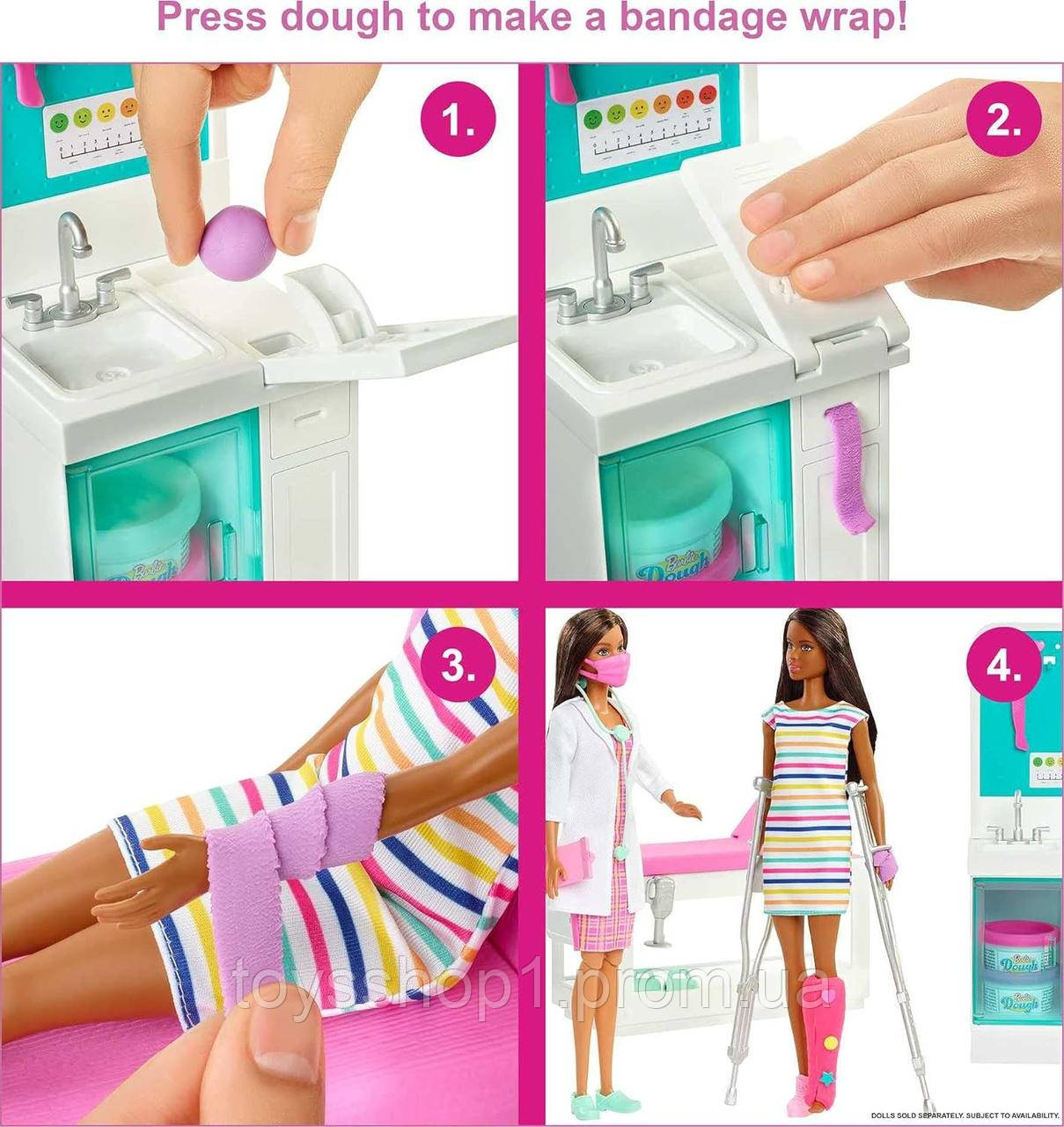 Игровой набор Барби Клиника Барби Доктор кукла Barbie Fast Cast Clinic & Brunette Doctor Doll HFT68 - фото 3 - id-p2147736606