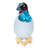 Ночник светильник Динозаврик в яйце 3D Dinosaur White+RGB Настольная аккумуляторная LED лампа с пультом ДУ
