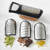 Тертка для овочів 4 в 1 Soft Touch Container Grater Set <unk> Набір терок із контейнером <unk> 4 змінні насадки