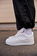 Женские базовые демисезонные кроссовки белые Nike Air Force 1 Classic White Premium , качественные