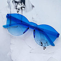 Уценка Стильные безоправные солнцезащитные очки синий с градиентом
