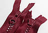 Блискавка тракторна No5 колір бордовий 80 см 2 бігунка, фото 10