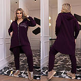 Весняний трикотажний спортивний костюм великих розмірів із подовженою кофтою (р.48-62). Арт-2183/42, фото 2