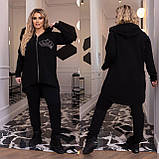 Весняний трикотажний спортивний костюм великих розмірів із подовженою кофтою (р.48-62). Арт-2183/42, фото 3