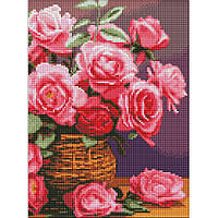 Алмазна мозаїка без підрамника "Барвисті троянди" AMC7857 30х40см lb