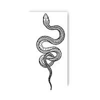Тимчасове татуювання "Змія 10 см" L-5 чорна lb