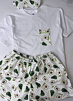 Жіноча бавовняна піжама для сну та дому в Авокадо Комплект жіночий