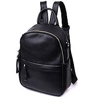 Кожаный женский рюкзак с функцией сумки Vintage 22567 Черный lb