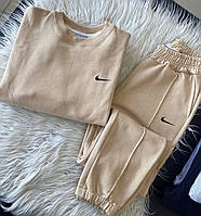 Женский весенний трендовый костюм Nike кофта и штаны из двухнитки размеры 42-52
