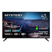 Телевізор безрамковий 43 MYSTERY Smart MTV-4360FST2 FullHD Android 11.0